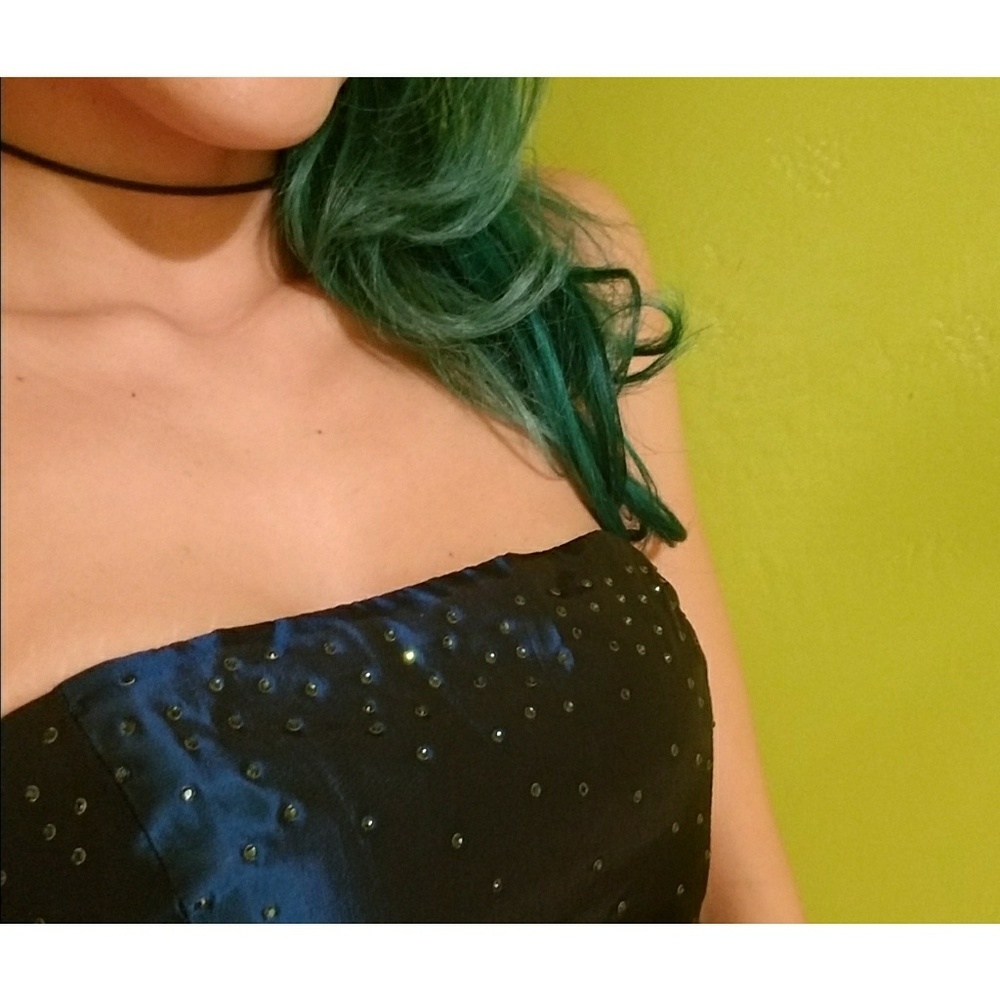 ✨Shiney Blue Burlesque Rhinestone Corset Top - Picture 2 of 6